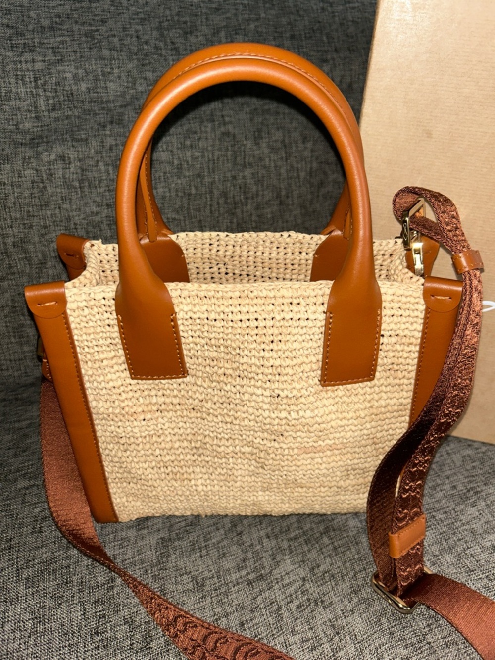 Christian Louboutin By My Side mini raffia tote bag w/COA - Picture 3 of 15